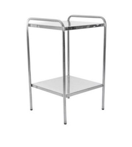 Mesa Auxiliar 40x40x80cm Inox com Ponteira S-0840-D - Salutem Móveis Hospitalares